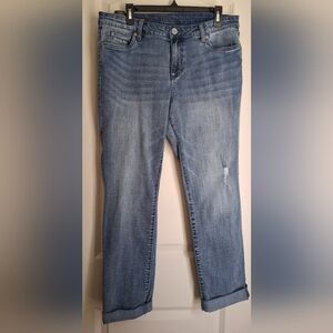 Kut Katy Boyfriend Classic Blue Women's Jeans Sz 12 Casual Boho Travel Mid